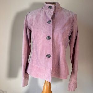Chico's Suede Jacket Pink/Lavender Size 0 Real Suede, Tags Attached
